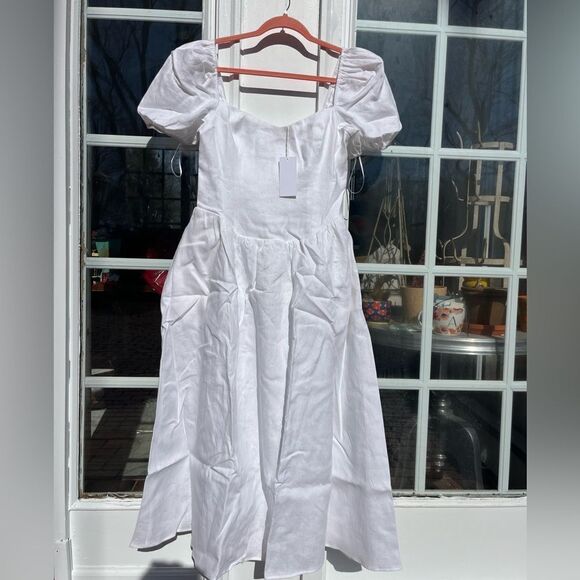 Reformation Davila Linen Midi Dress NWT - Picture 8 of 13